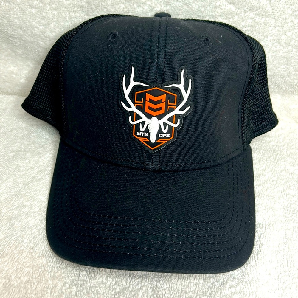 Mountain Ops Brown Hat with Antlers Mesh Snapback Adjustable